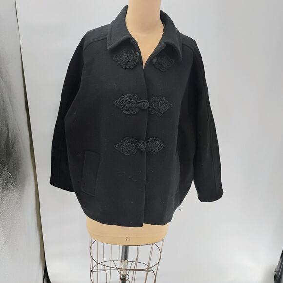 ZARA Cropped Manteco Wool Coat/ Oversized Fit/Size XS thick oversized double - Picture 3 of 14